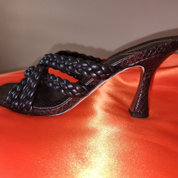 Womens Sam Edelman Snake Embossed Marjorie Leather Sandals - Picture 4 of 10